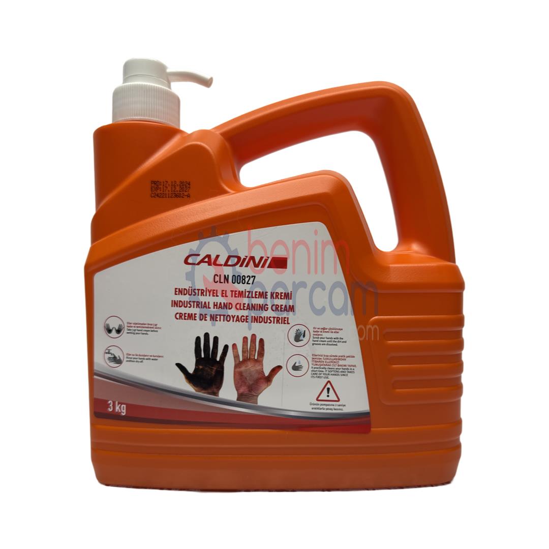 Caldını El Temizleme Kremi CLN.00827 (Tamirci Mekaniker Sabunu Talaşlı Granül Yumuşatıcı Parfümlü Dozaj Pompalı Bidon 3 Litre)