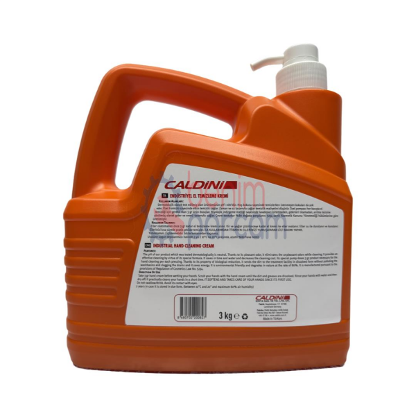 Caldını El Temizleme Kremi CLN.00827 (Tamirci Mekaniker Sabunu Talaşlı Granül Yumuşatıcı Parfümlü Dozaj Pompalı Bidon 3 Litre)