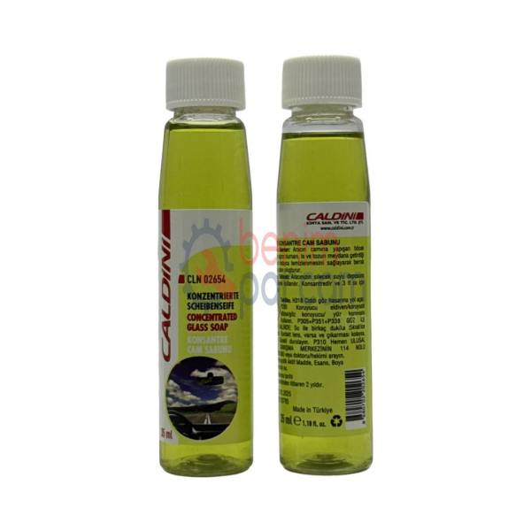 Caldını Araç Otomobil Konsantre Cam Temizleme Silecek Suyu Sabunu Şampuanı 4 Mevsim CLN.02654 (35 ML Çok Net Görüş Sağlar, Aracın Camındaki Parlamaları Ve Yağlı Yansımaları Ortadan Kaldırır, Yapışan Haşere Sinek Böcek Toz Pislikleri Kirleri Giderir.)